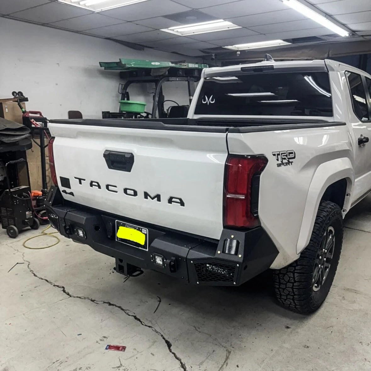 GNG Rear Bumper Compatible with 2024 2025 Toyota Tacoma w/Winch Plate & LED Lights & D-Ring, 〔Black Textured〕