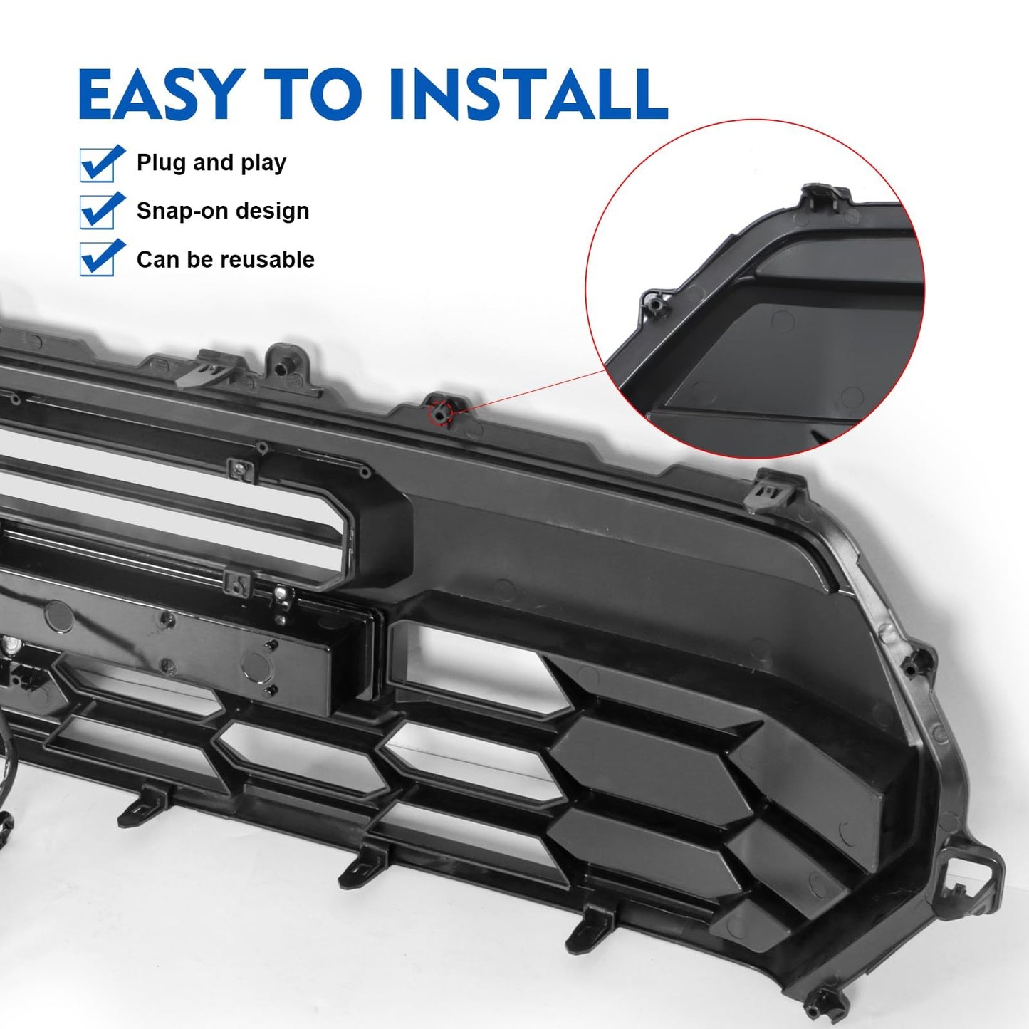 2024 Tacoma Grill Front Hollow Grill Compatible with 2024 2025 Tacoma, tacoma 2024 2025 Matte Black ABS grille, tacoma grill with LED Light