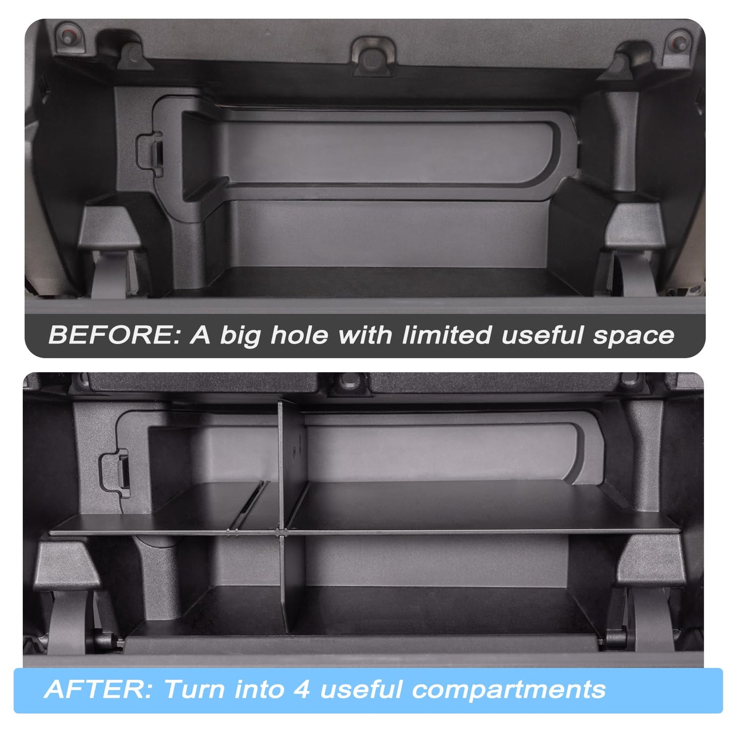 JKCOVER Glove Box Organizer Compatible with 2024 2025 Toyota Tacoma(4th Gen Tacoma) Glove Box Compartment Insert Storage Divider Accessories (Patent Design