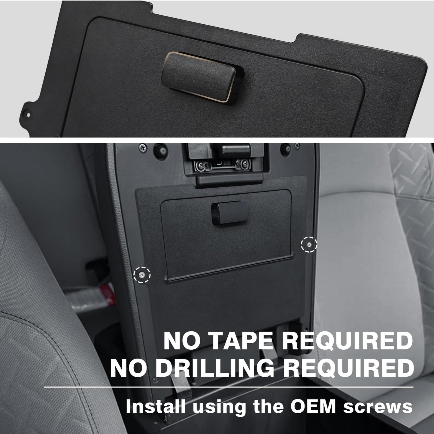 Muslogy Center Console Hidden Organizer Compatible with 2024 2025 Toyota Tacoma Accessories Magnet Armrest Hidden Storage Box Middle Console Insert Secret Organizer Compartment ABS Material