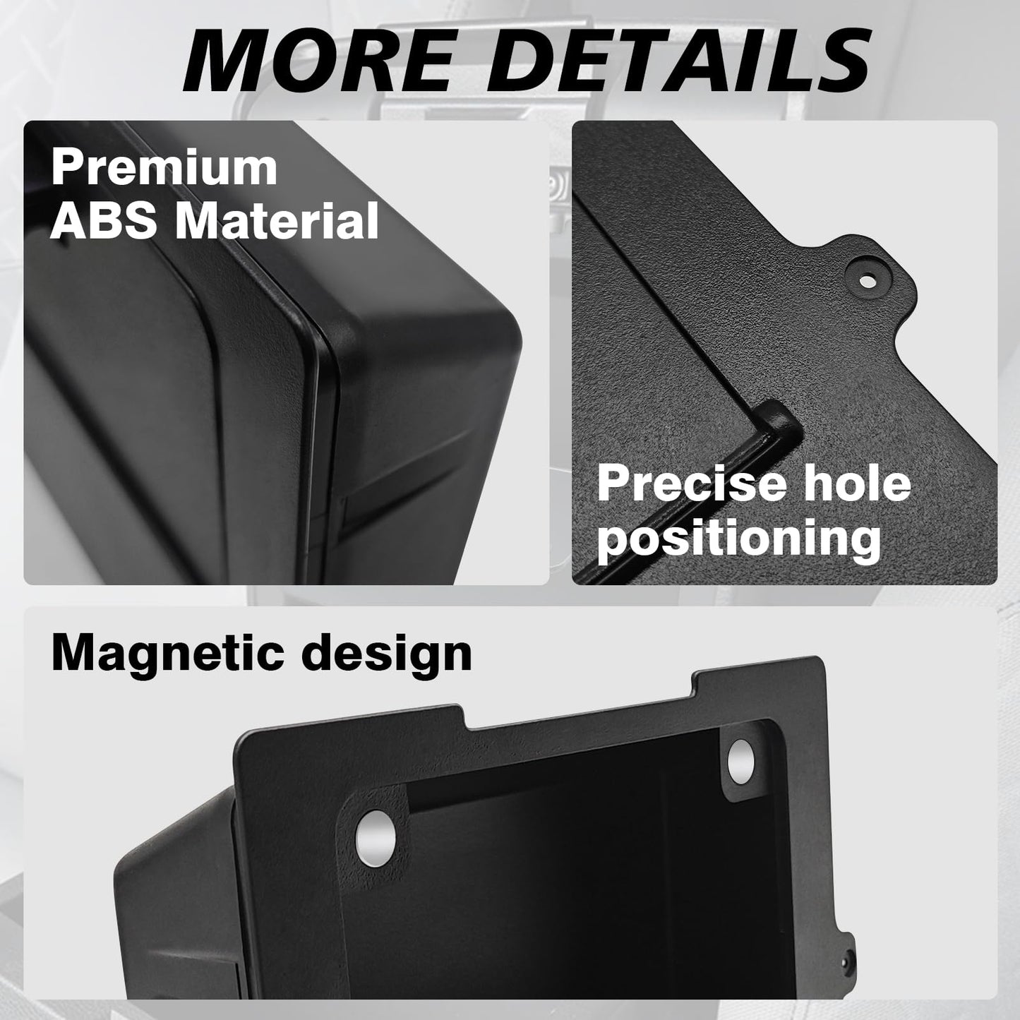 Muslogy Center Console Hidden Organizer Compatible with 2024 2025 Toyota Tacoma Accessories Magnet Armrest Hidden Storage Box Middle Console Insert Secret Organizer Compartment ABS Material