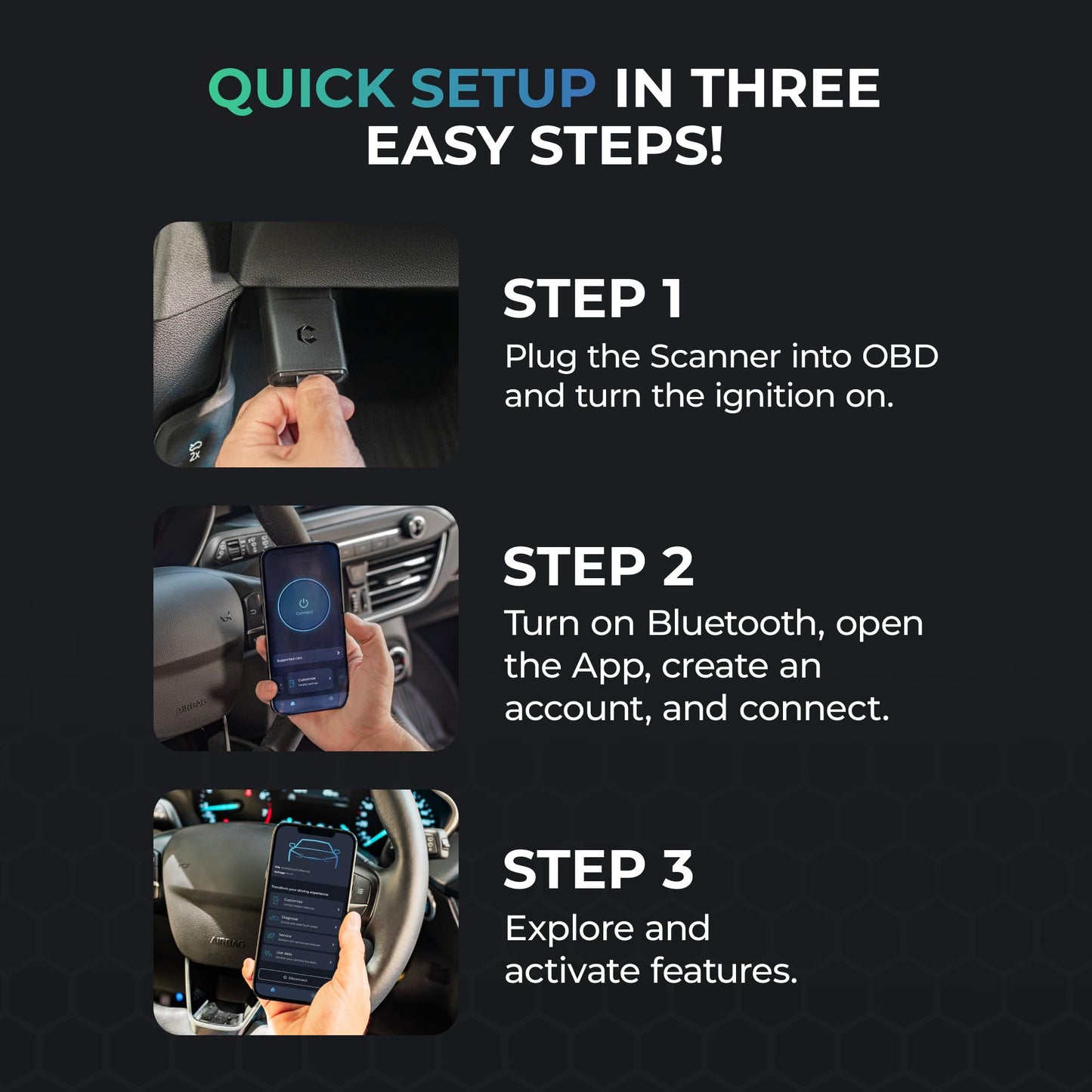 Carista EVO - Bluetooth OBD2 Scanner - Car Diagnostic Tool & Code Reader with Access to Diagnostics, Customizations, Service Tools & Live Data (Subscription Required)