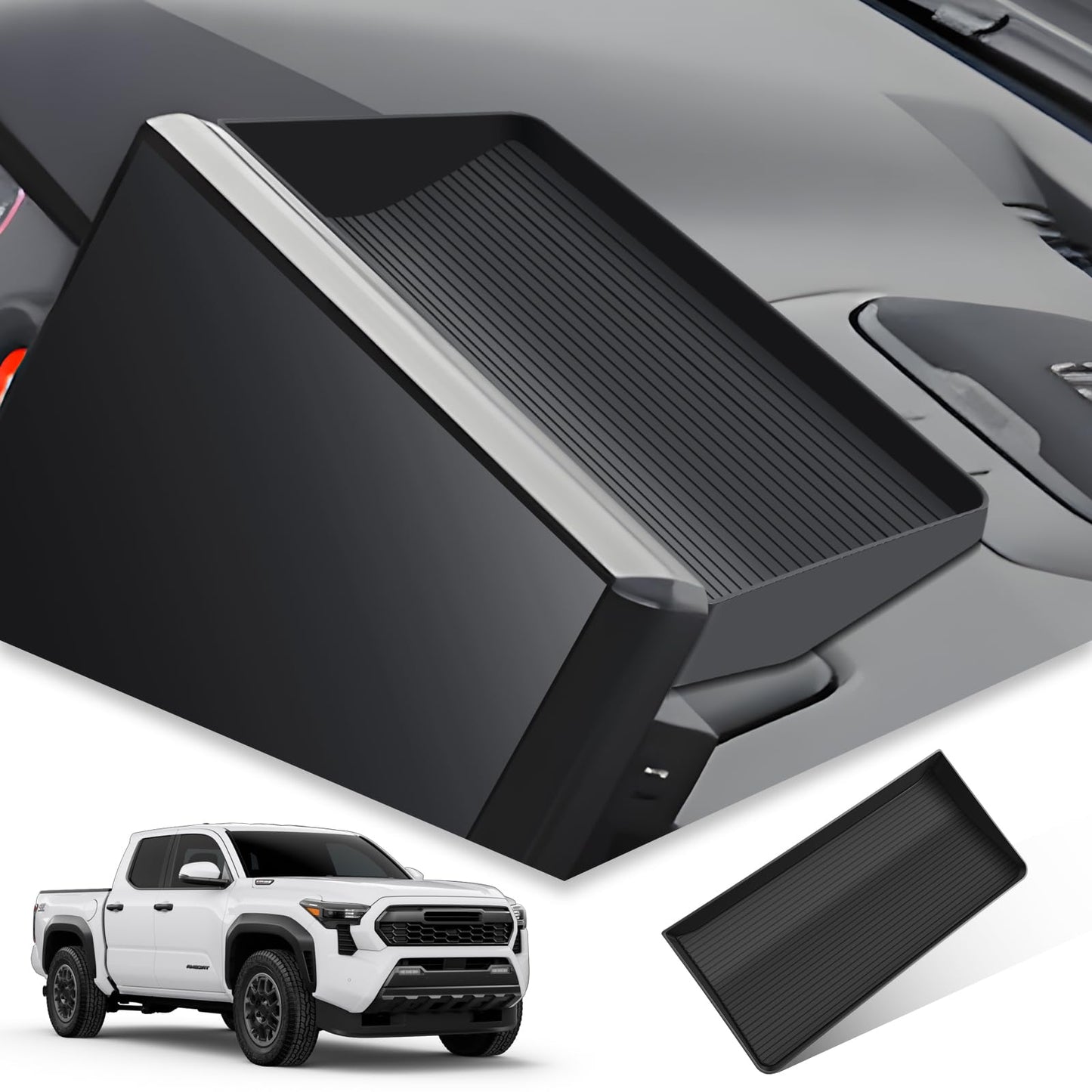 BIBIBO for 2025 Toyota Tacoma Dash Storage Tray 2024 2025 Toyota Tacoma (Limited/Trailhunter/TRD Pro) 14-inch Behind Screen Organizer Tray 2024 Tacoma Trucks(Only fit 14" Screen)