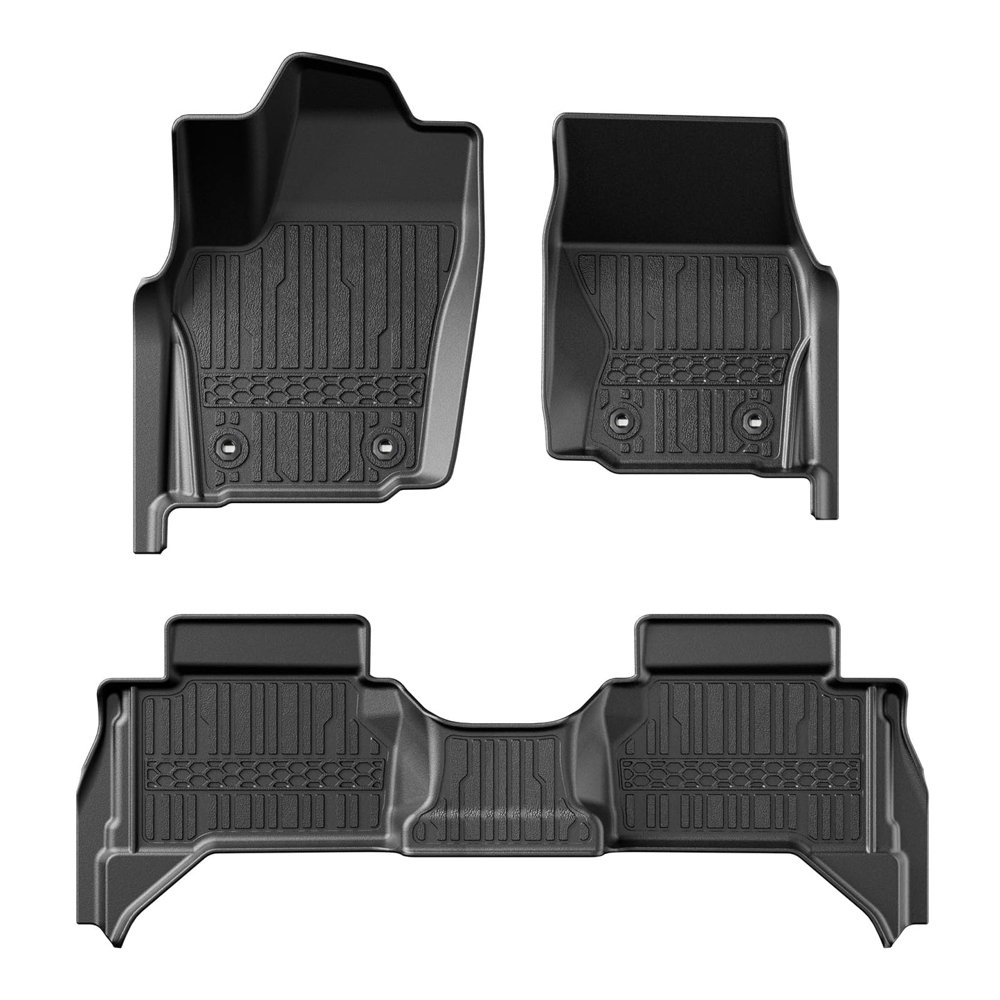 TripleAliners for Tacoma 2024 2025 Double Cab Floor Mats (Fit Auto Trans ONLY) All Weather Floor Liners Compatible with 2024+ Toyota Tacoma Accessories Front & Rear Mats, 3PCS(Not for Hybrid/Manual)