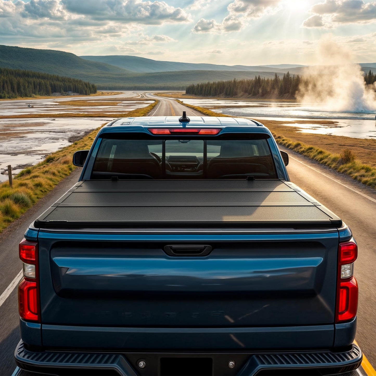 AUTOSAVER88 FRP Hard Tri-fold Truck Bed Tonneau Cover Fits for Toyota Tacoma 2024 2025 5ft Bed (Excl. Trail Edition) with Deck Rail System