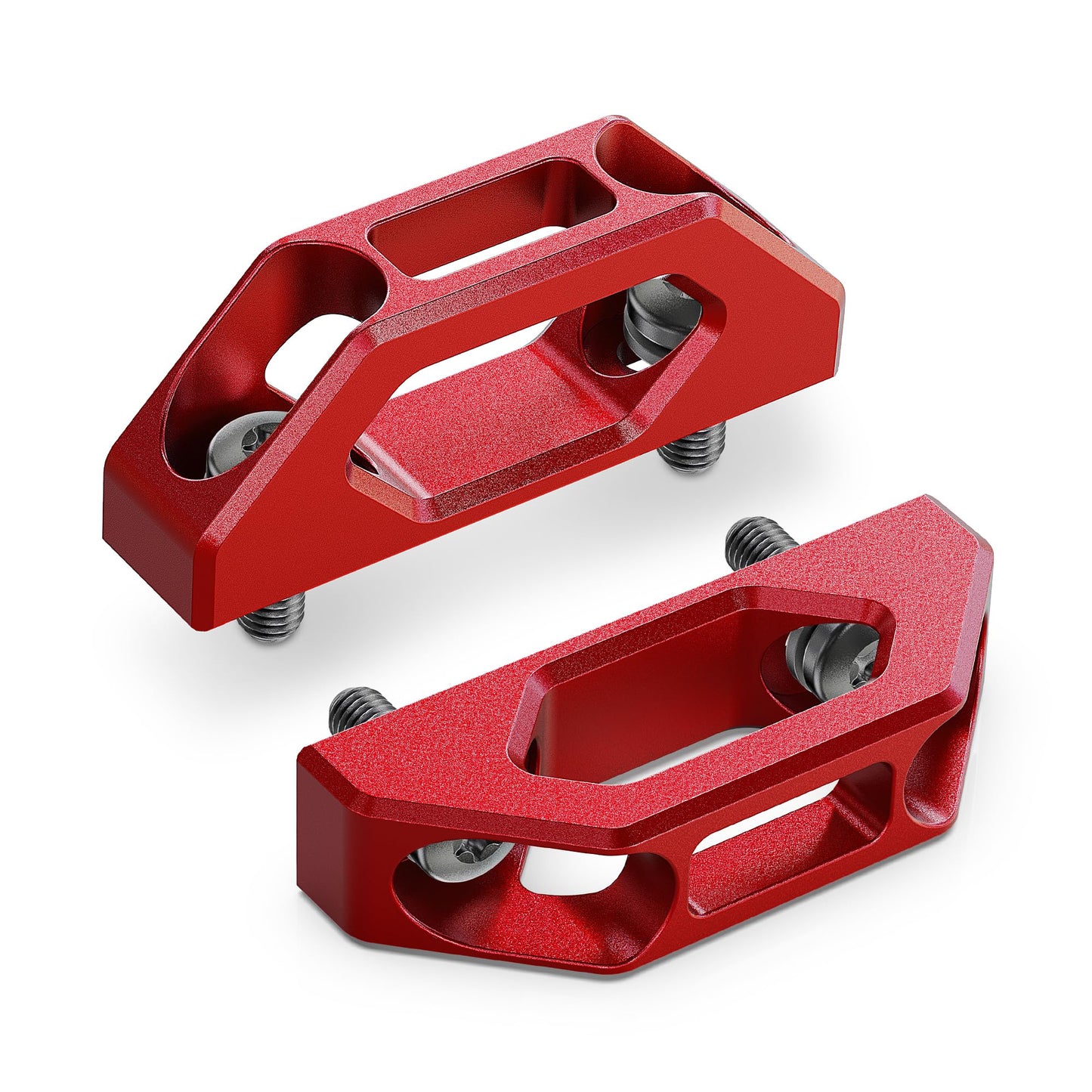 RENO Tie Down Hooks, Aluminium Trailer Bed Tie Down Anchors Compatible with 2007-2022 Tundra / 2005-2024 Tacoma, Replaces OEM 66312-0C010 (Red,2PCS)