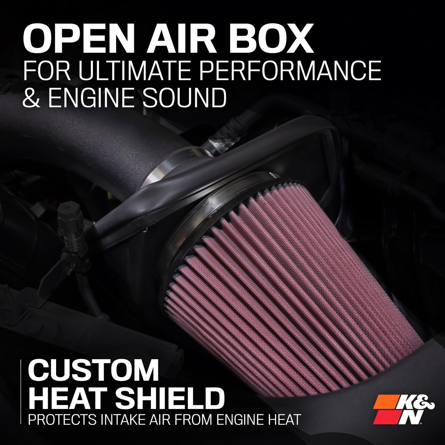 K&N Cold Air Intake System: High-Flow Air Filter, Increase Performance & Towing: Compatible with 2024-2025 Toyota: Land Crusier, Tacoma, 63-9043