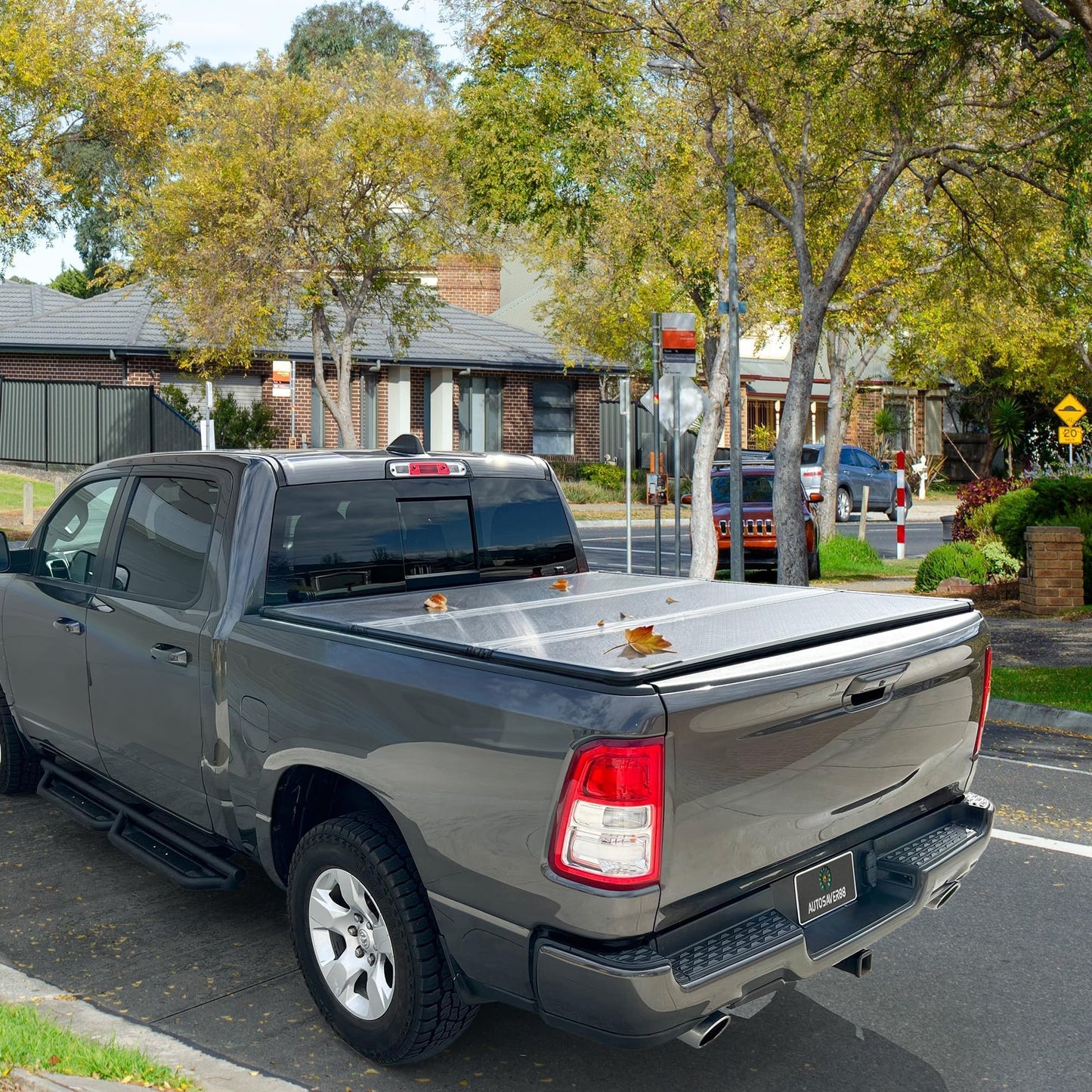 AUTOSAVER88 FRP Hard Tri-fold Truck Bed Tonneau Cover Fits for Toyota Tacoma 2024 2025 5ft Bed (Excl. Trail Edition) with Deck Rail System