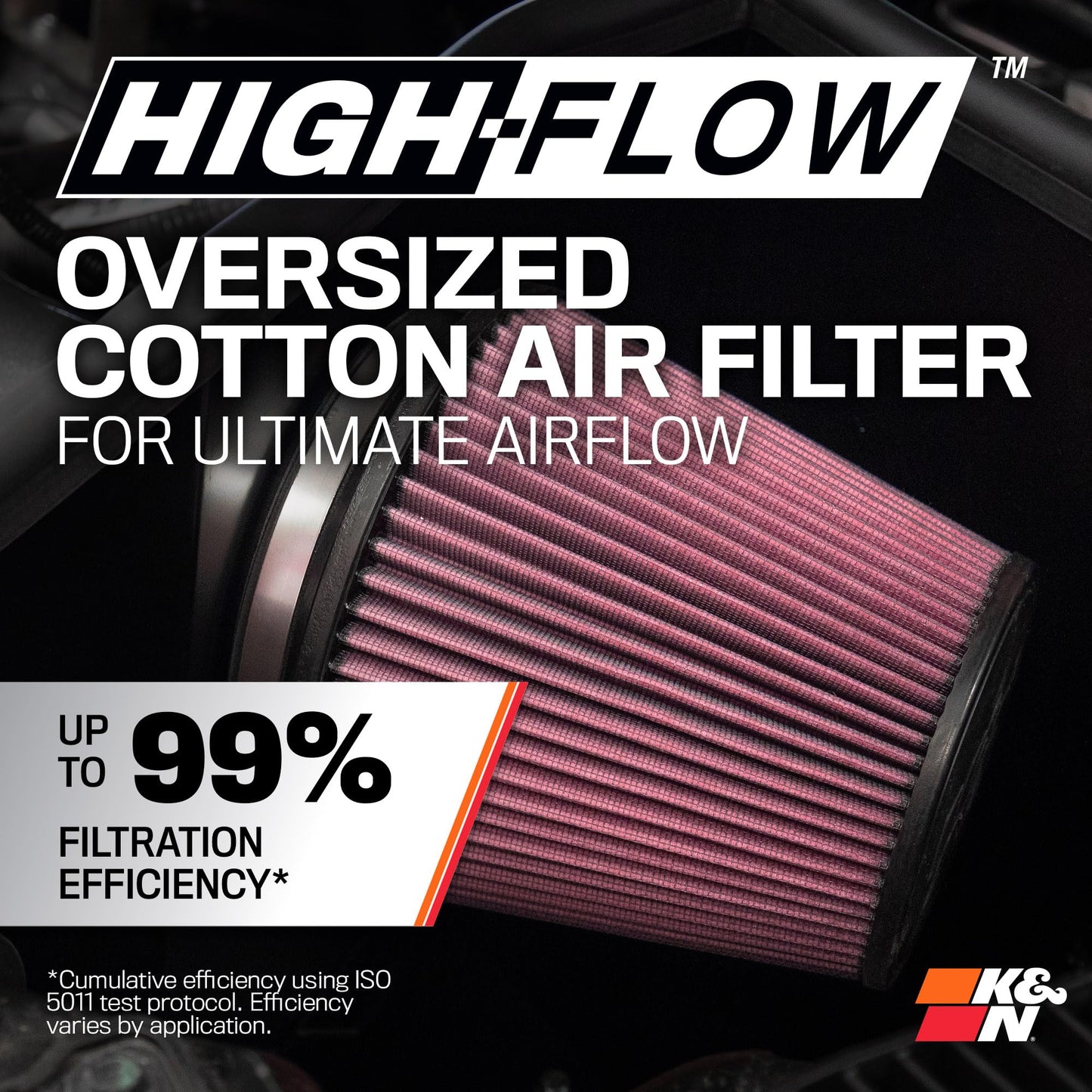 K&N Cold Air Intake System: High-Flow Air Filter, Increase Performance & Towing: Compatible with 2024-2025 Toyota: Land Crusier, Tacoma, 63-9043