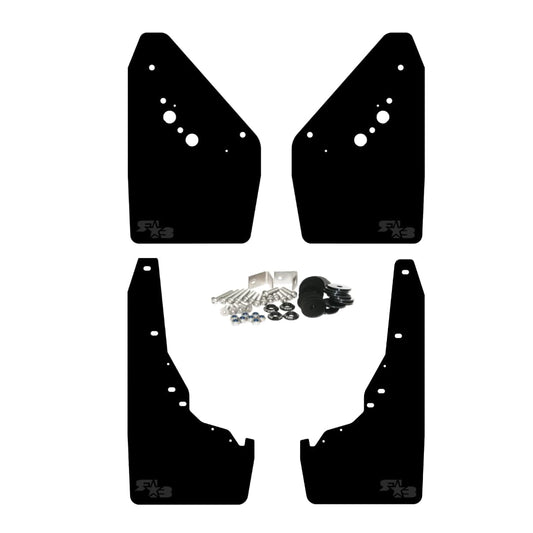 RokBlokz Mud Flaps for 2024+ Toyota Tacoma - Set of 4 for Front and Rear - Multiple Colors Available - Includes Mounting Hardware and Detailed Installation Instructions (Black with Black Logo)