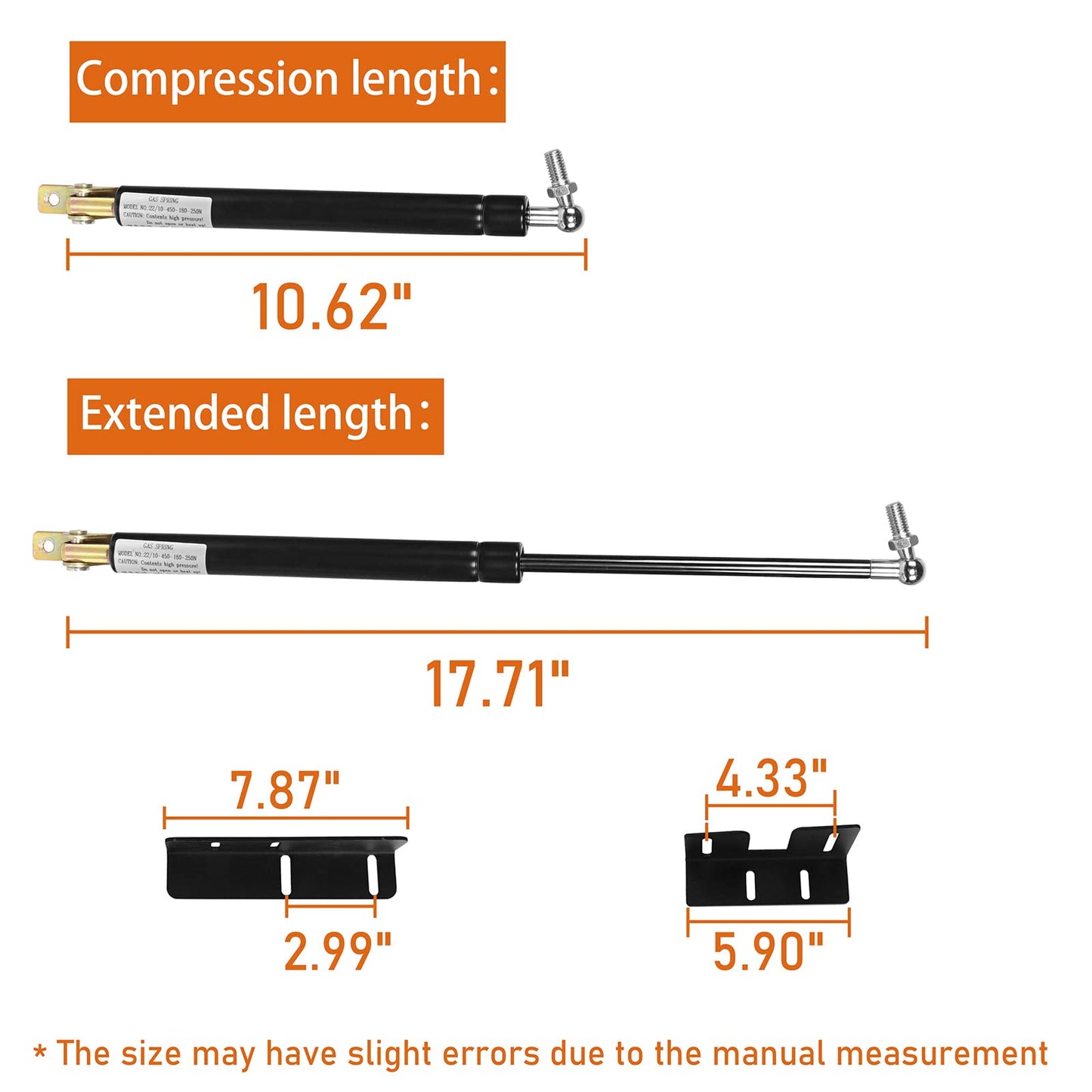 Hooke Road Tacoma Front Hood Lift Strut Kit Compatible with Toyota Tacoma 16-23 3rd Gen Pickup Trucks - Pair