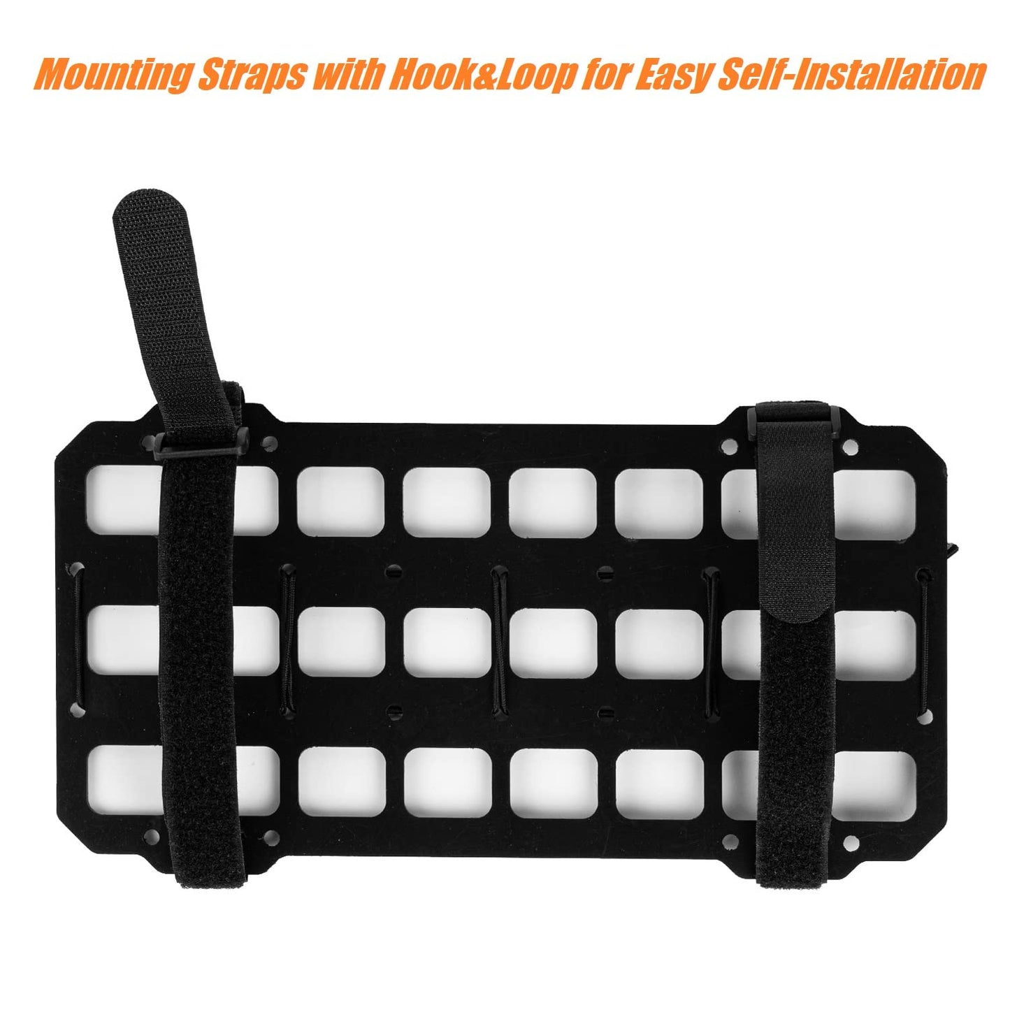 TACNEX Vehicle Rigid MOLLE Panel for Car Visor Organizer EDC Pouch Tool Holster Bag Holder Tactical Gear Rack Truck Equipment Mount Plate Modular Storage Shelf Auto Interior Accessories
