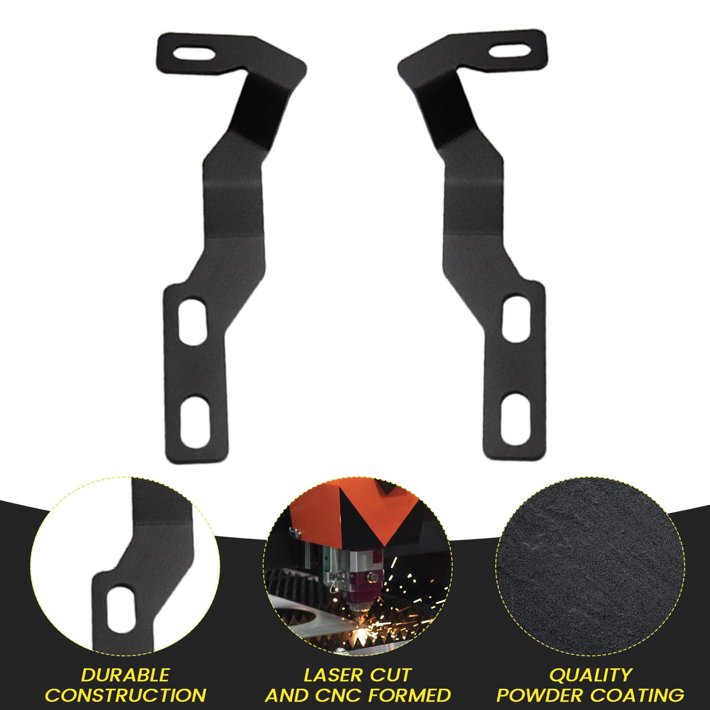 Hood Hinge Ditch Light Mount Brackets for Toyota Tacoma 2016-2021 3rd Gen Auxiliary Offroad Pod Work Light,Toyota Tacoma Hood Mount Brackets Kit-Black.