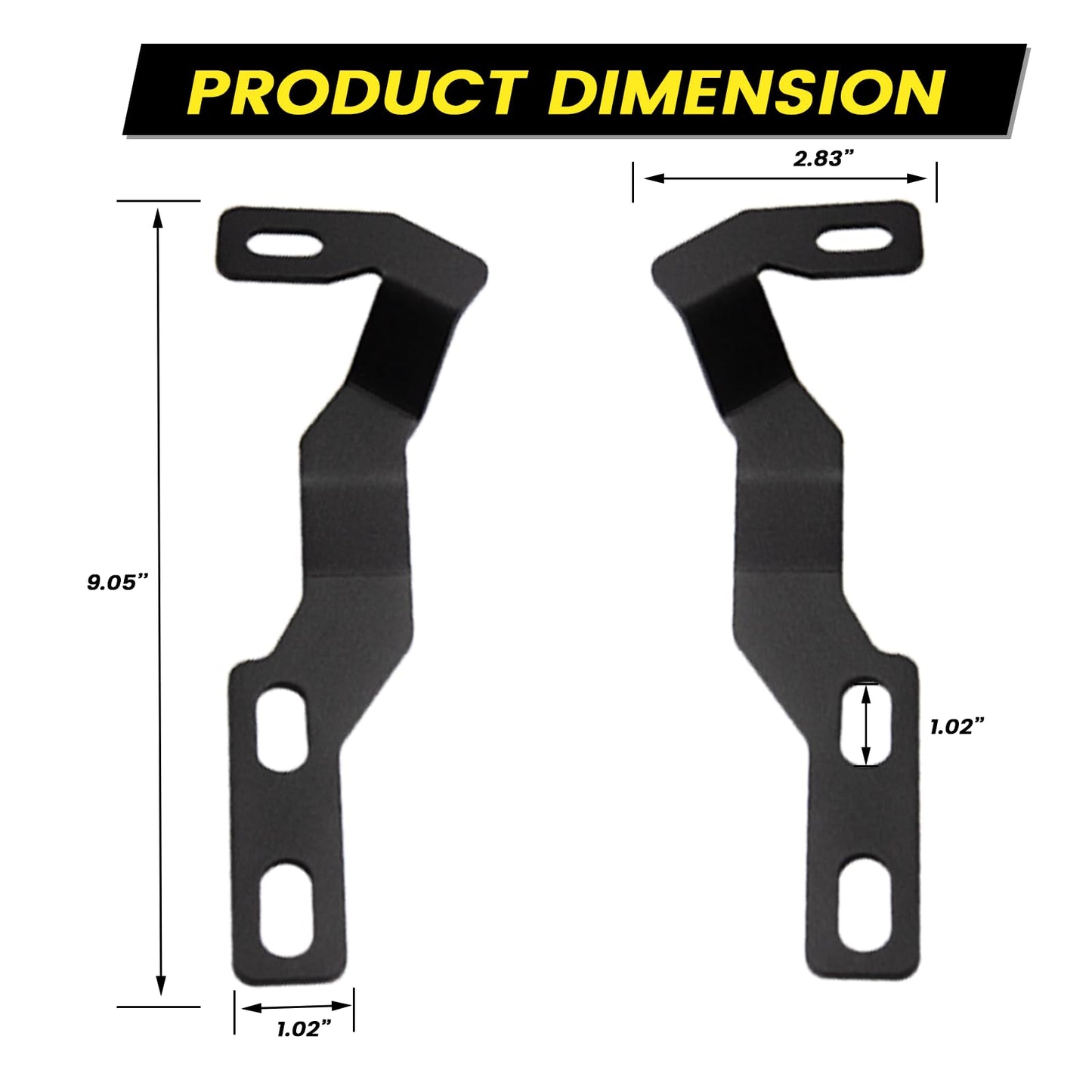 Hood Hinge Ditch Light Mount Brackets for Toyota Tacoma 2016-2021 3rd Gen Auxiliary Offroad Pod Work Light,Toyota Tacoma Hood Mount Brackets Kit-Black.
