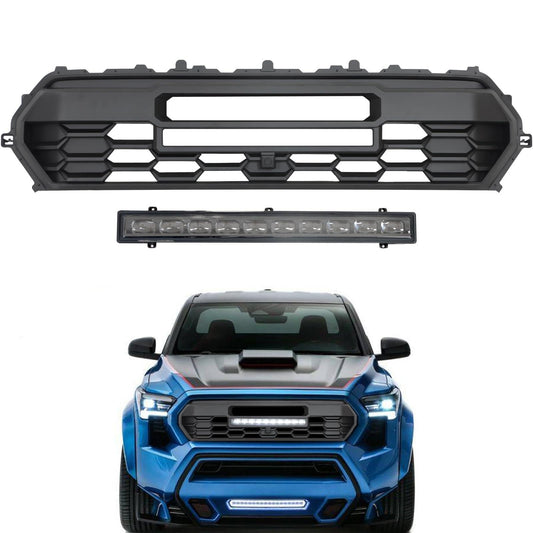 2024 Tacoma Grill Front Hollow Grill Compatible with 2024 2025 Tacoma, tacoma 2024 2025 Matte Black ABS grille, tacoma grill with LED Light