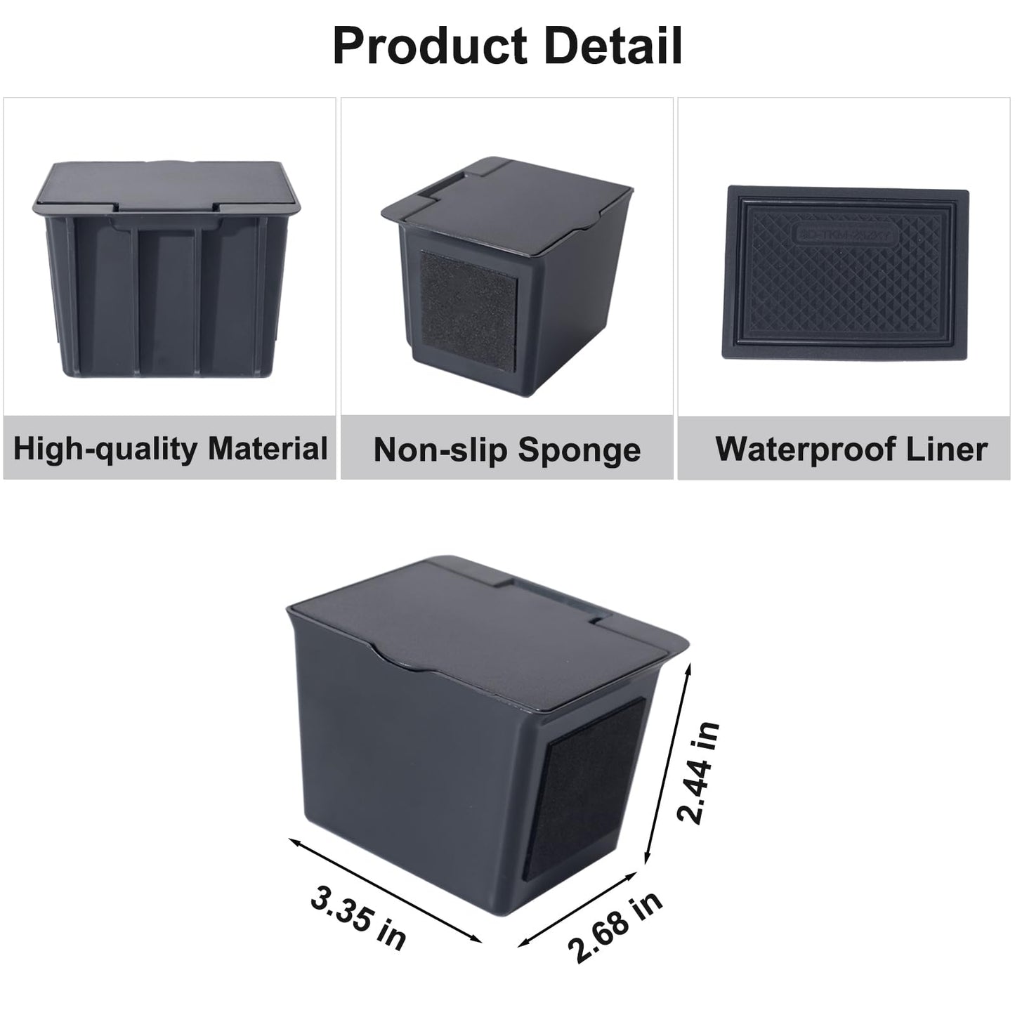 JKCOVER Center Console Coin Box Organizer Compatible with 2016-2020 2021 2022 2023 Toyota Tacoma Accessories Armrest Insert ABS Plastic Coin Holder Secondary Storage Box