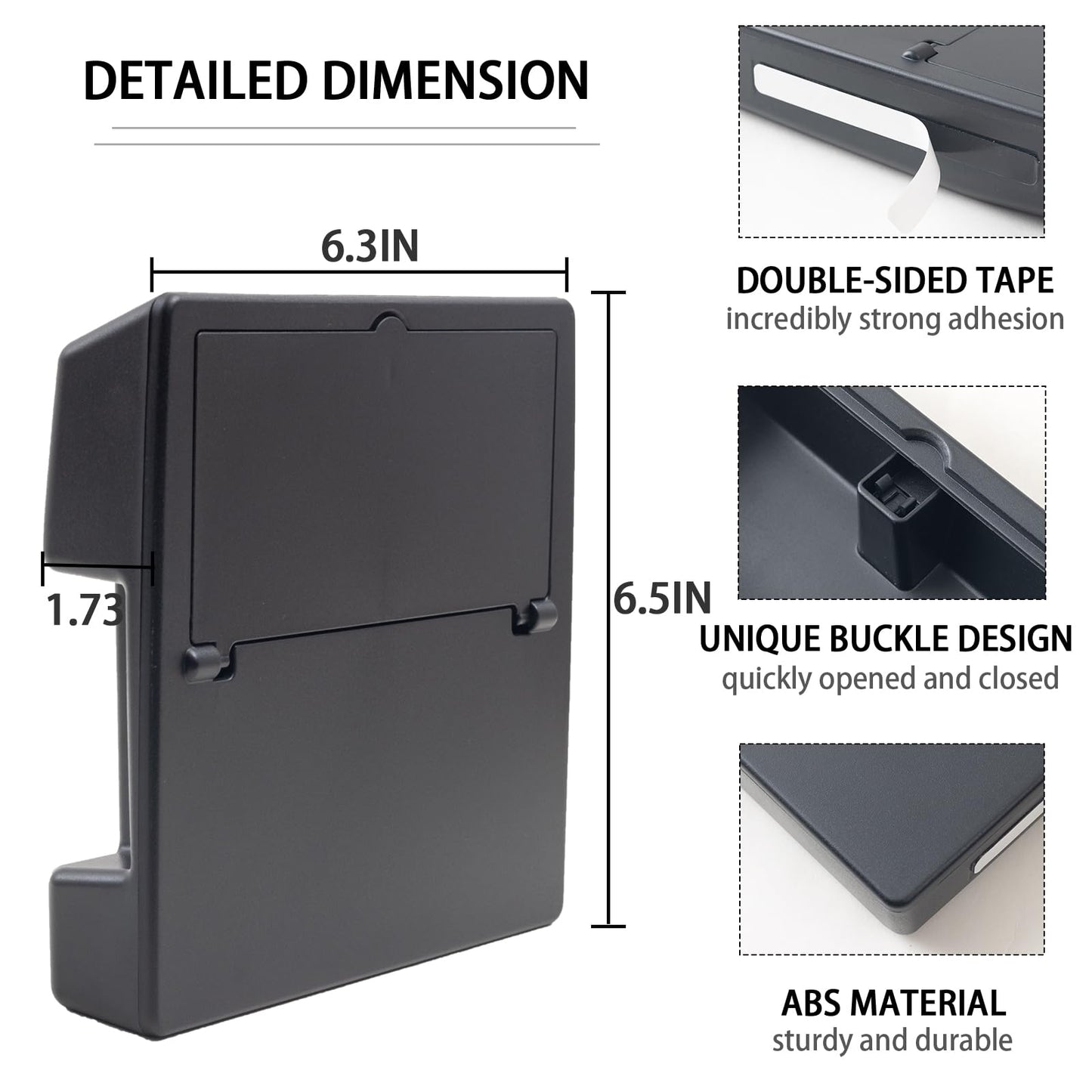 JDMCAR One-Touch Hidden Storage Box Compatible with 2016-2023 Toyota Tacoma Accessories Center Console Organizer Armrest Secret Compartment