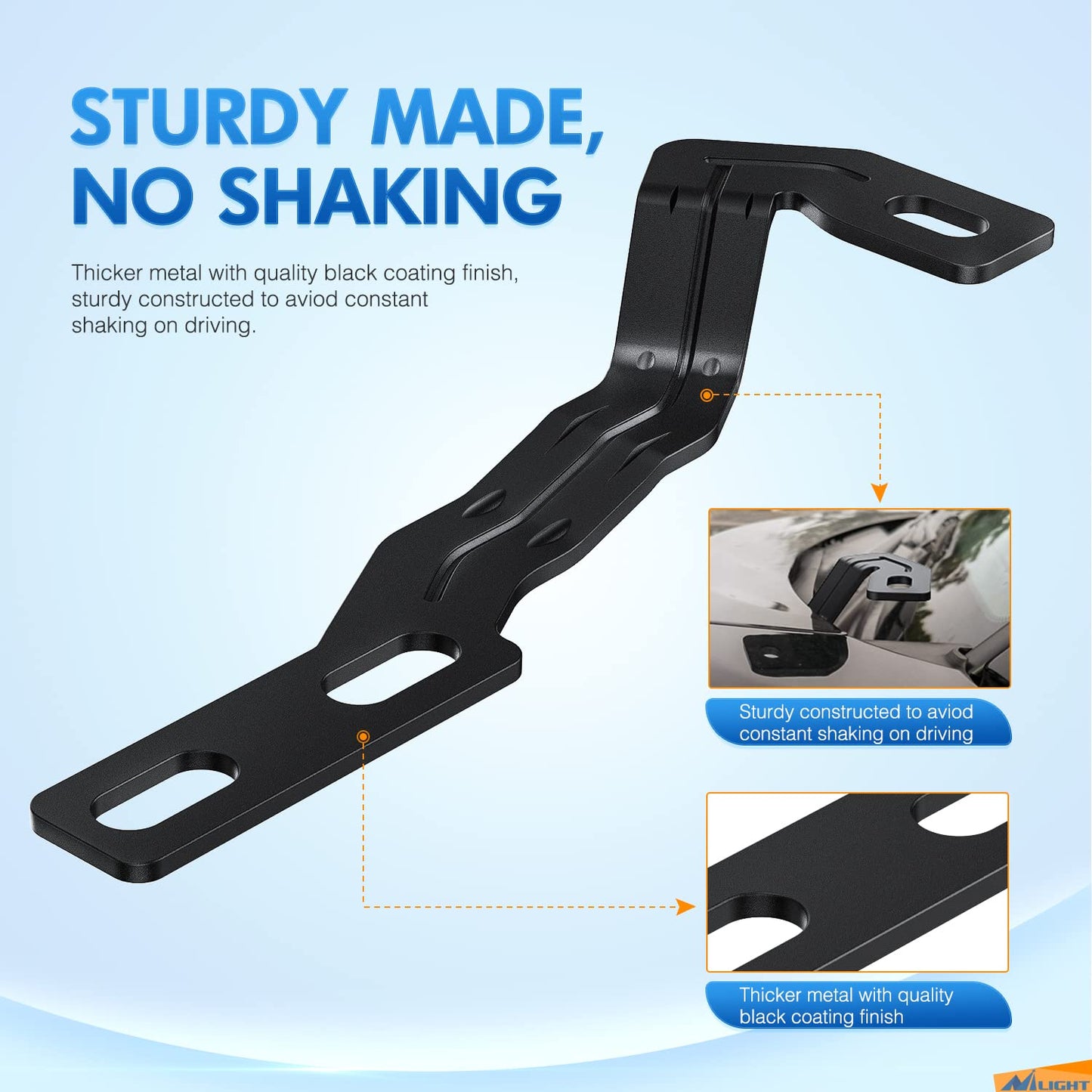 Nilight Ditch Light Brackets Auxiliary Offroad Work LED Pod A-Pillar Hood Mounts for 3rd Gen Tacoma 2016 2017 2018 2019 2020