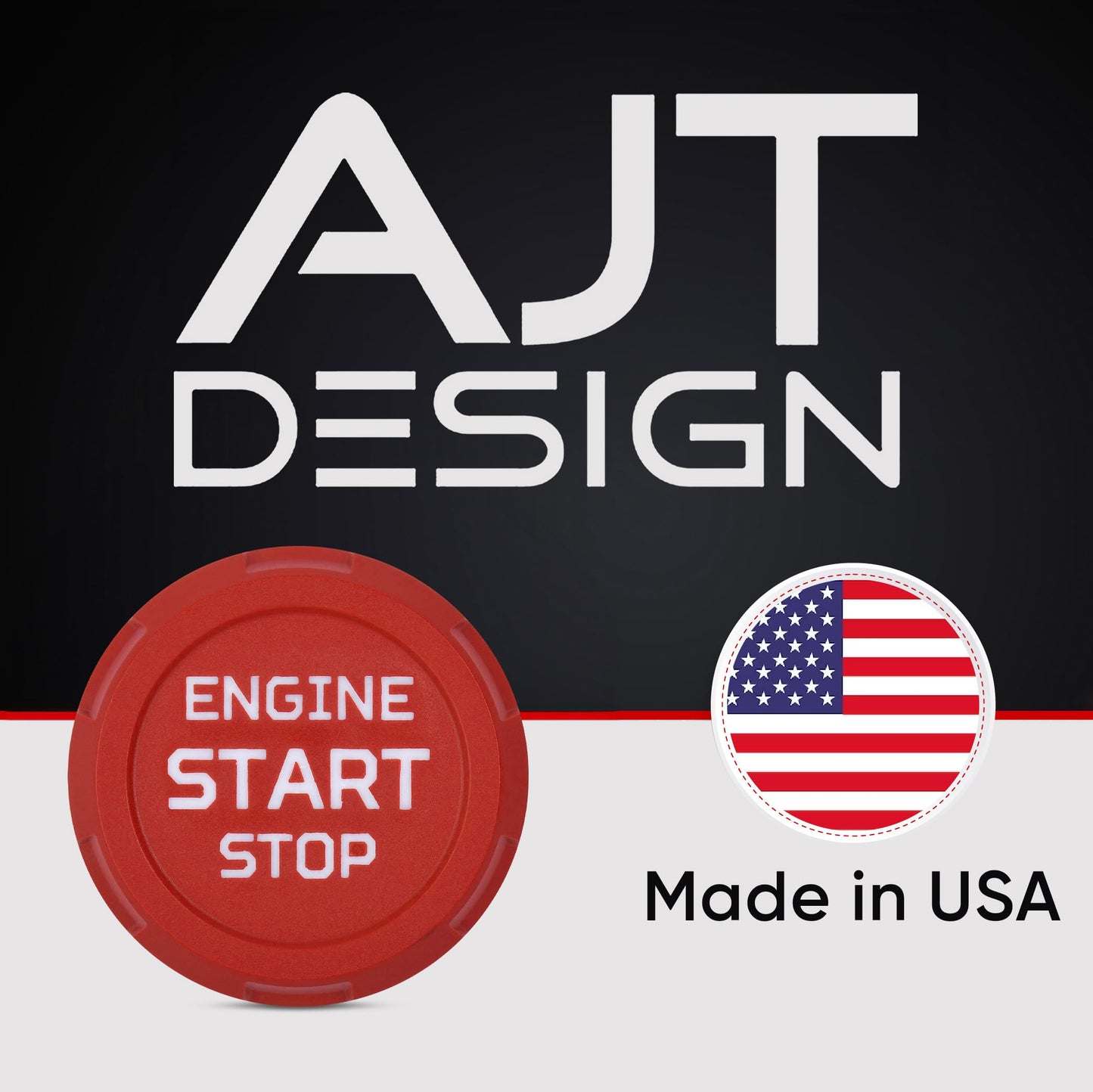 AJT Design Automatic Push Start/Stop Button for 2016-2023 Tacoma, 2020-21 Tundra, 2020-2024 4Runner | Push Start/Stop Button for 3rd Gen Tacoma | Impact-resistant Injection-molded plastic |Made in USA