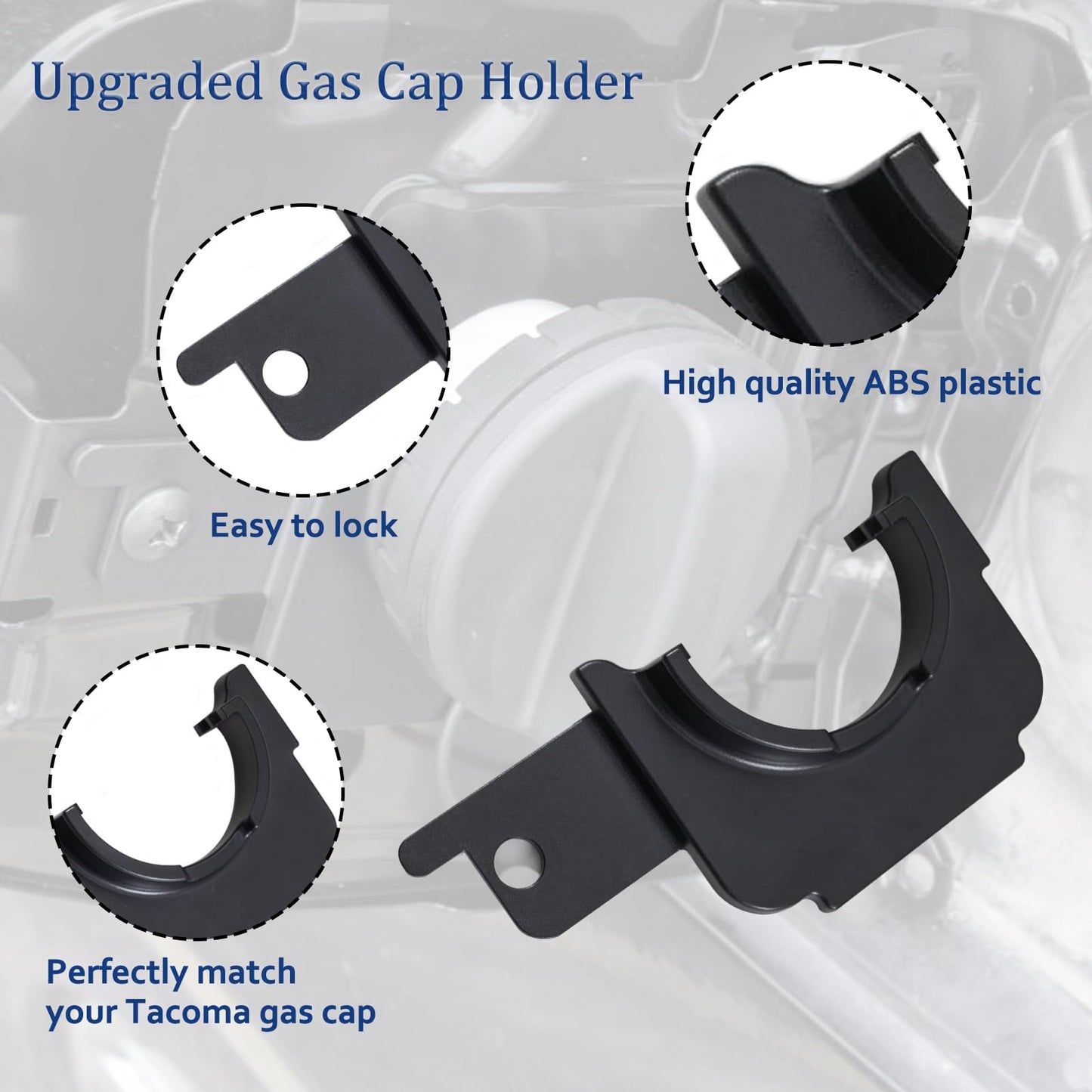 JDMCAR Gas Cap Holder Compatible with Toyota Tacoma Accessories 2016-2023 Fuel Cap Holder, Durable Gas Cap Holder - Black
