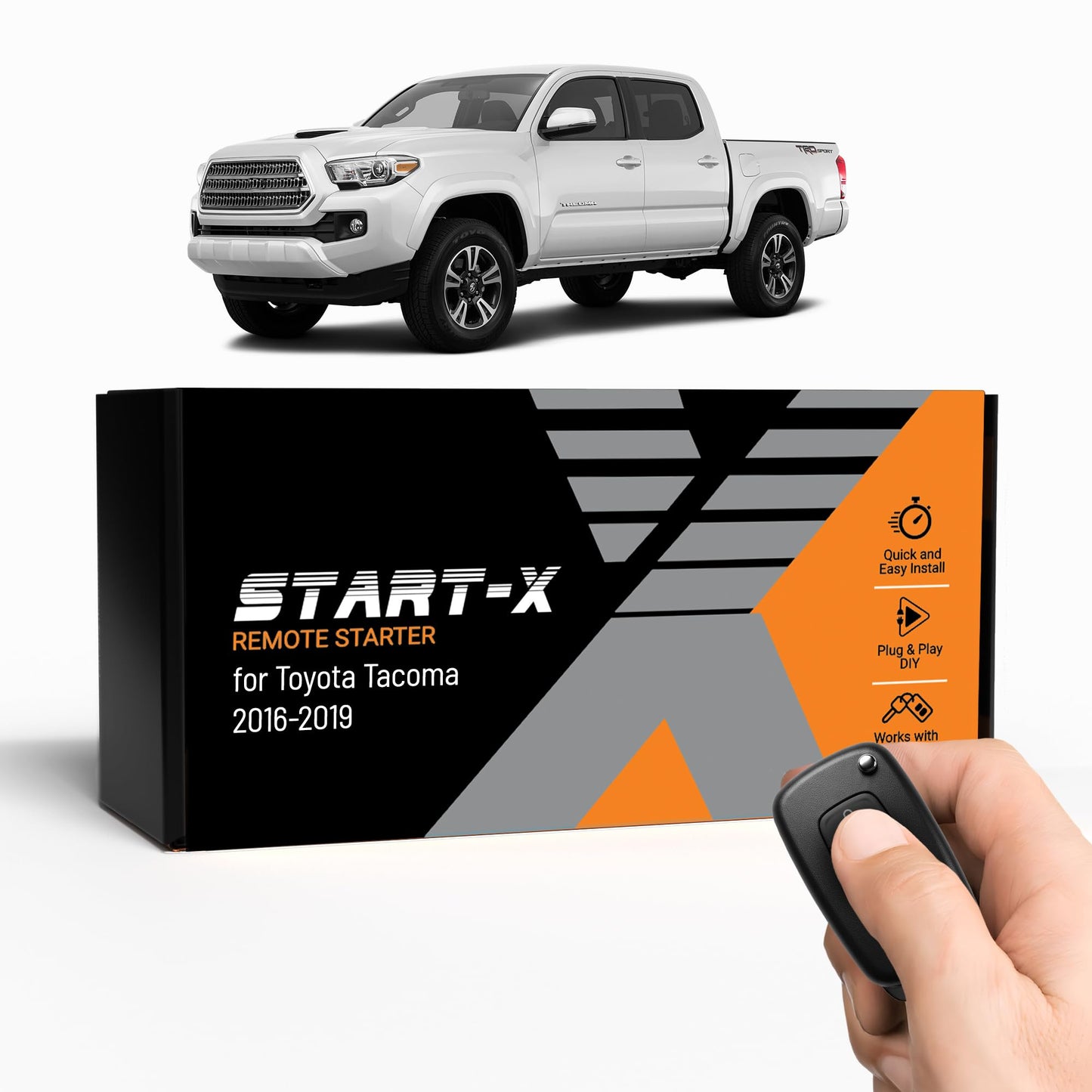 Start-X Remote Starter Kit for Toyota Tacoma (2016, 2017, 2018, 2019) Trucks | Push-to-Start Ignition | Plug N Play Install | Lock 3X to Remote Start | Zero Wire Splicing