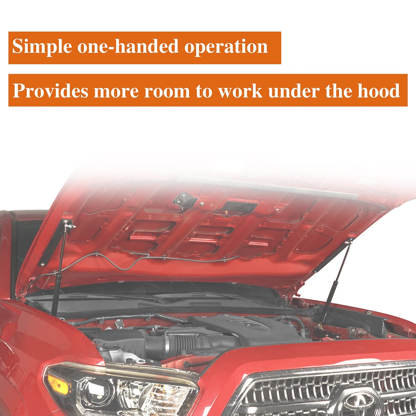 Hooke Road Tacoma Front Hood Lift Strut Kit Compatible with Toyota Tacoma 16-23 3rd Gen Pickup Trucks - Pair