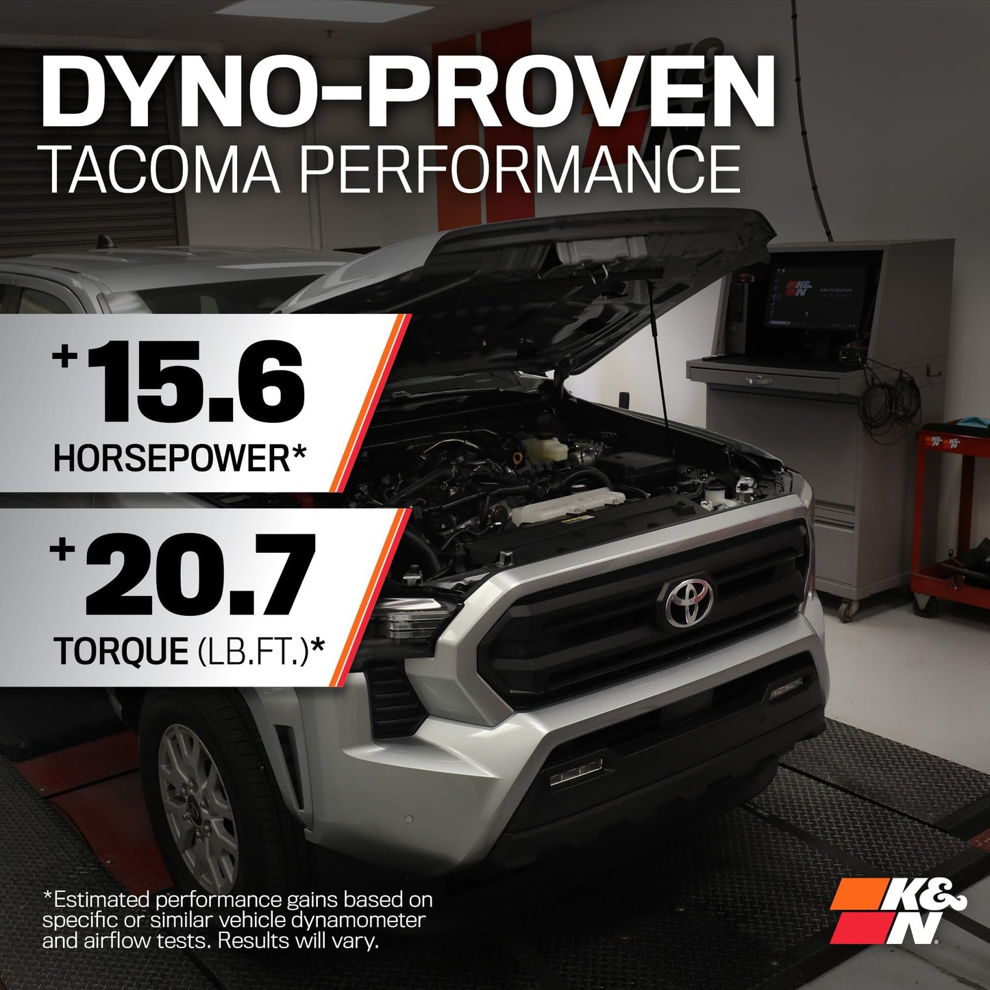 K&N Cold Air Intake System: High-Flow Air Filter, Increase Performance & Towing: Compatible with 2024-2025 Toyota: Land Crusier, Tacoma, 63-9043