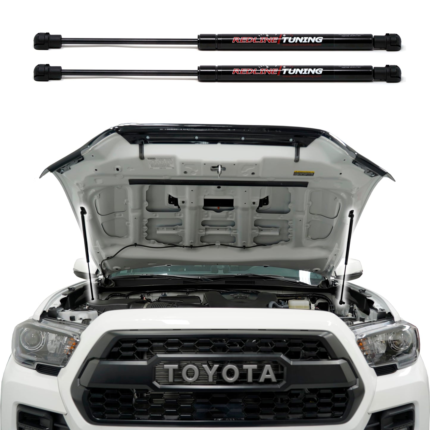 Redline Tuning 21-27015-02 Hood Quicklift Plus System Compatible with Toyota Tacoma 2016-2023 (All Black Components)