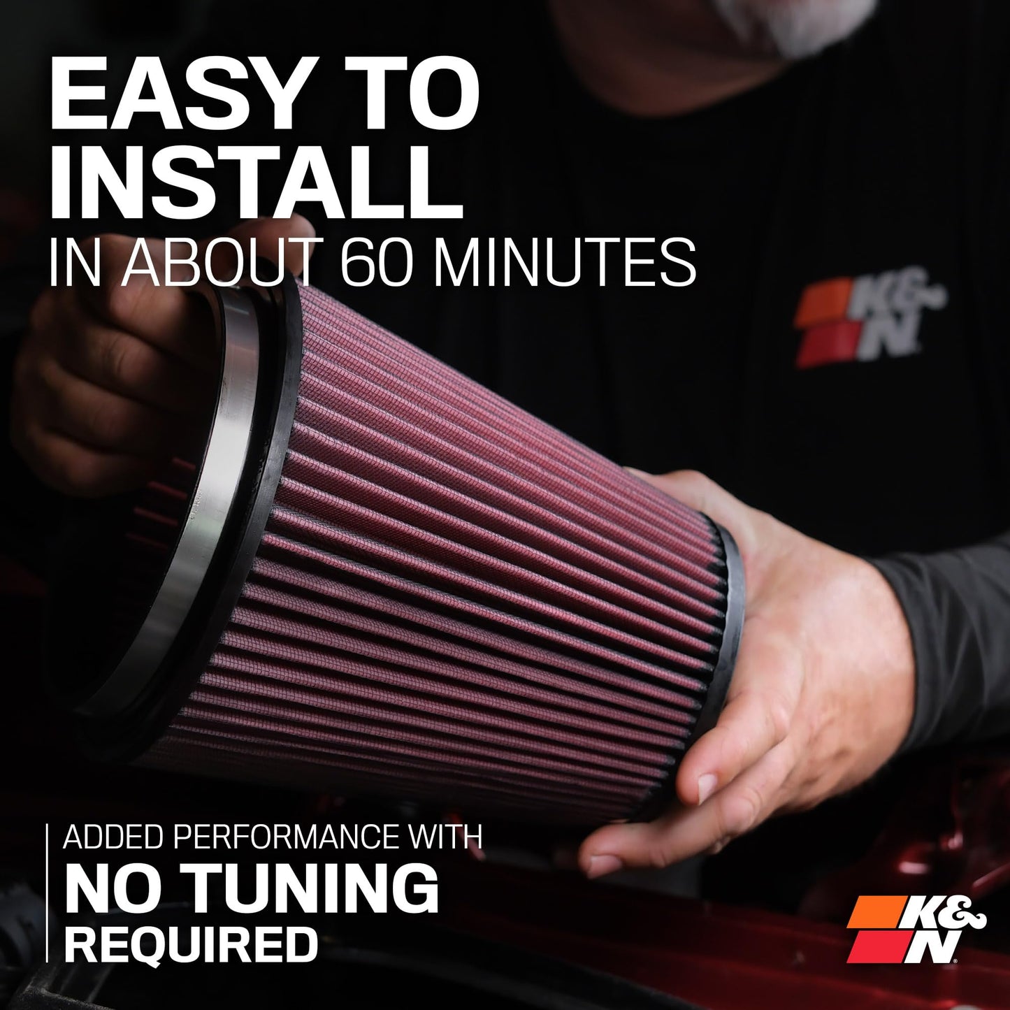 K&N Cold Air Intake System: High-Flow Air Filter, Increase Performance & Towing: Compatible with 2024-2025 Toyota: Land Crusier, Tacoma, 63-9043