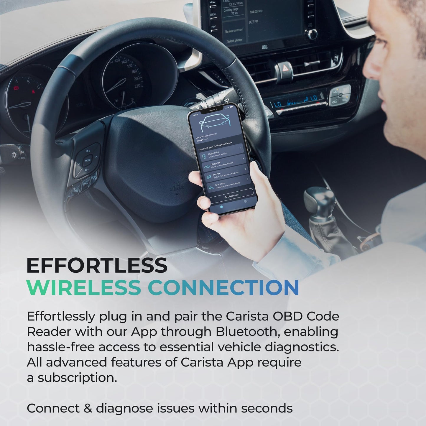 Carista OBD - Bluetooth OBD2 Scanner - Car Scanner Diagnostic Tool and Code Reader with Access to Diagnostics, Customizations, Service Tools, and Live Data