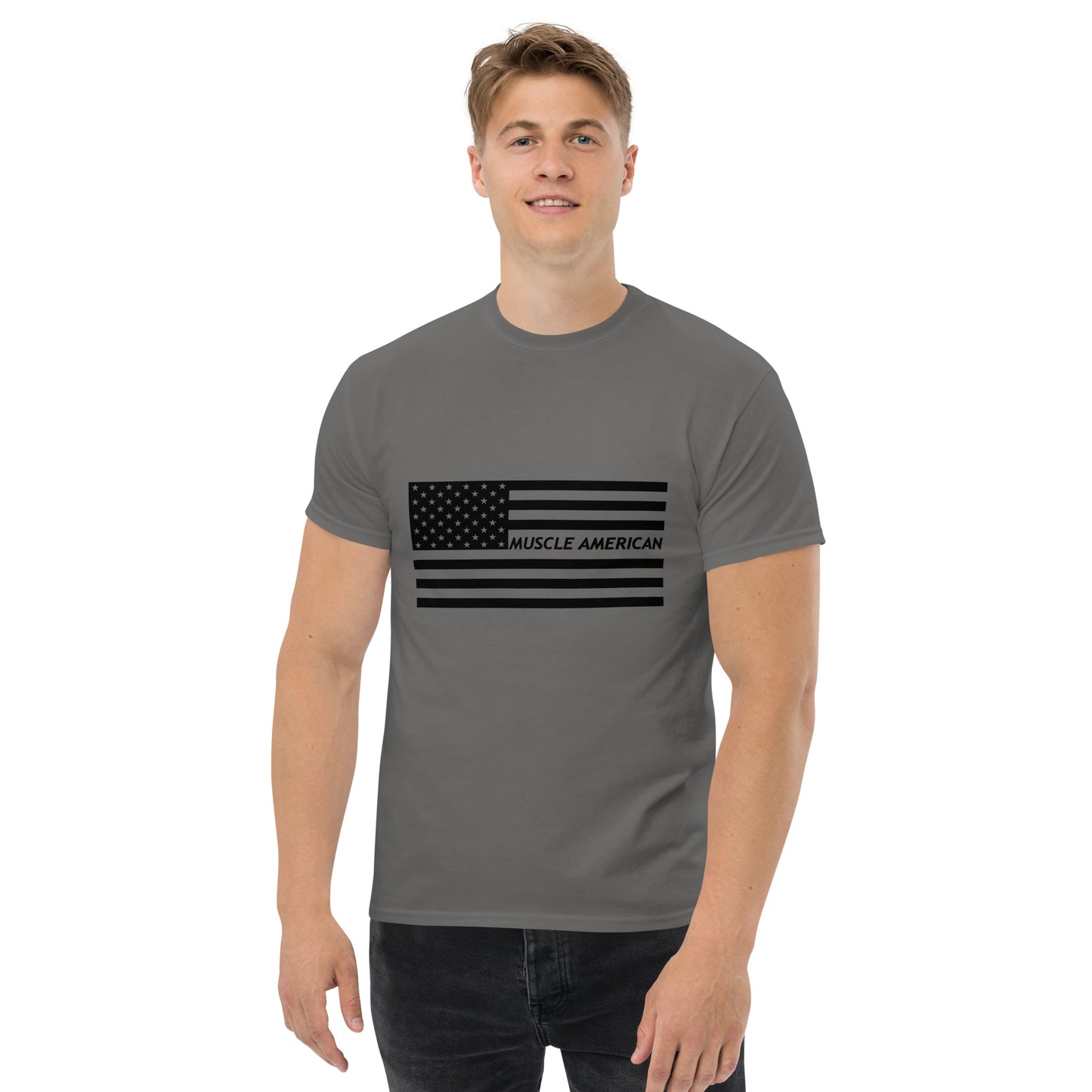 Men's Classic Tee - Black American Flag