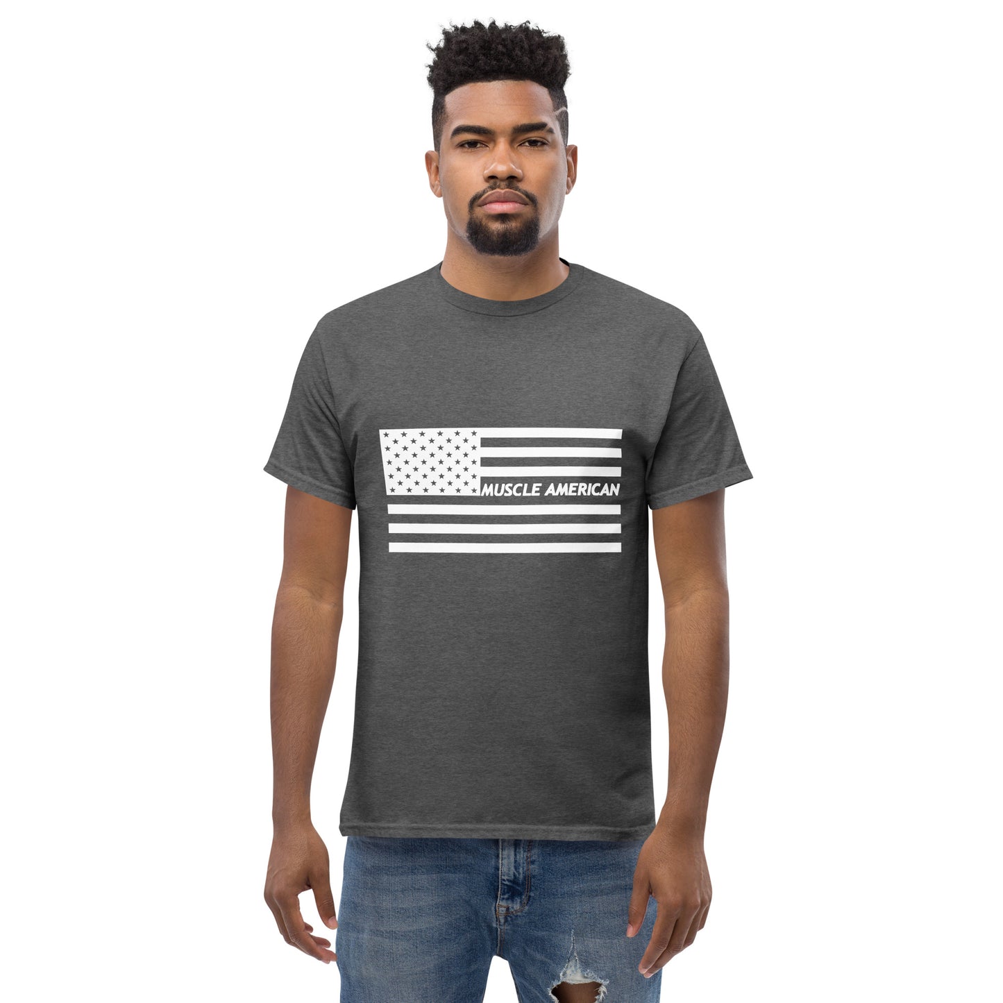 Men's Classic Tee - White American Flag