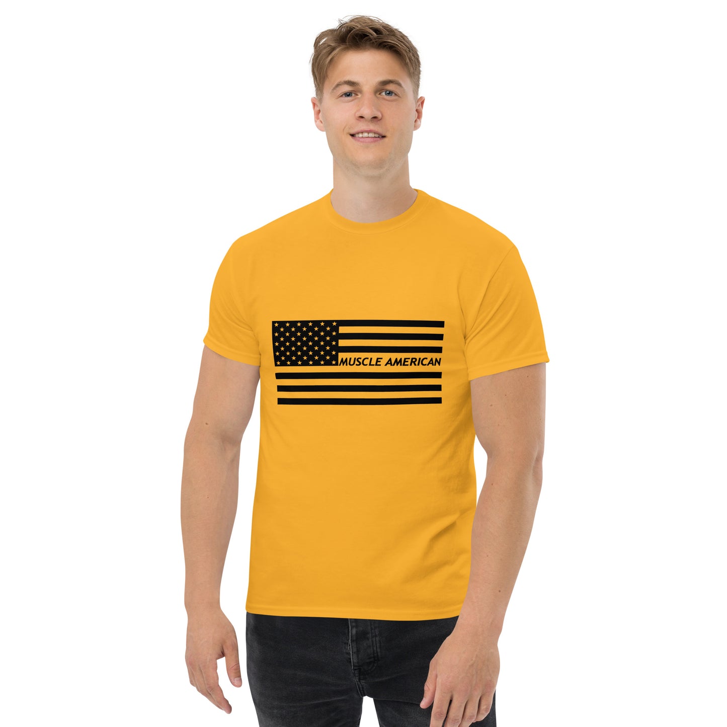 Men's Classic Tee - Black American Flag