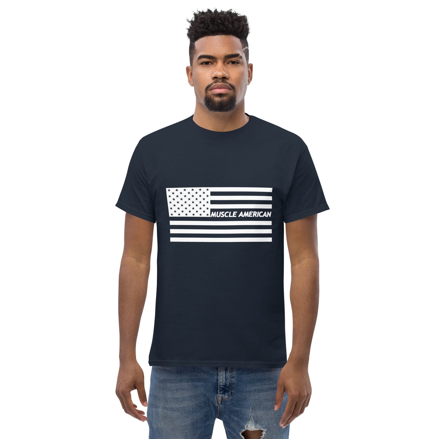 Men's Classic Tee - White American Flag