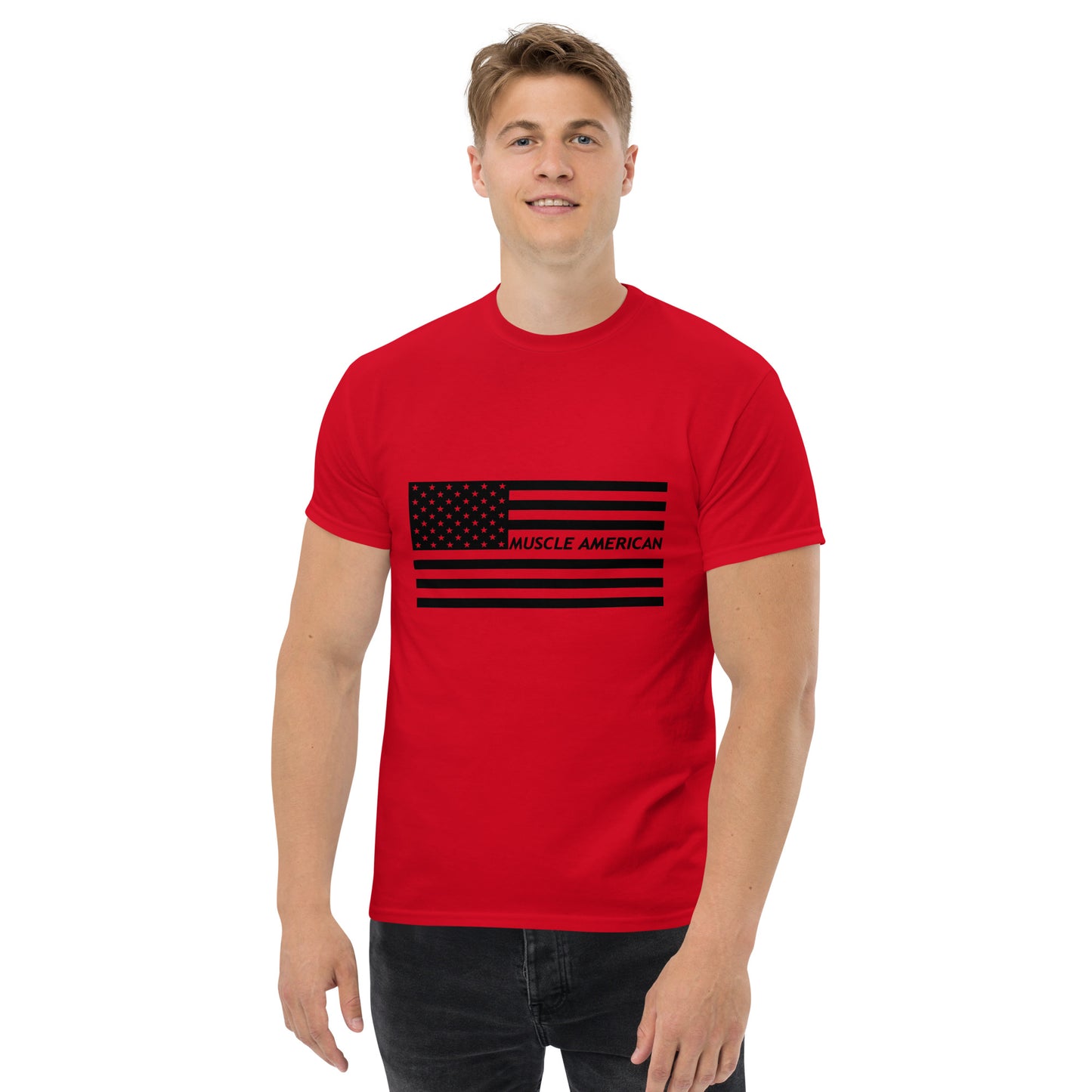 Men's Classic Tee - Black American Flag