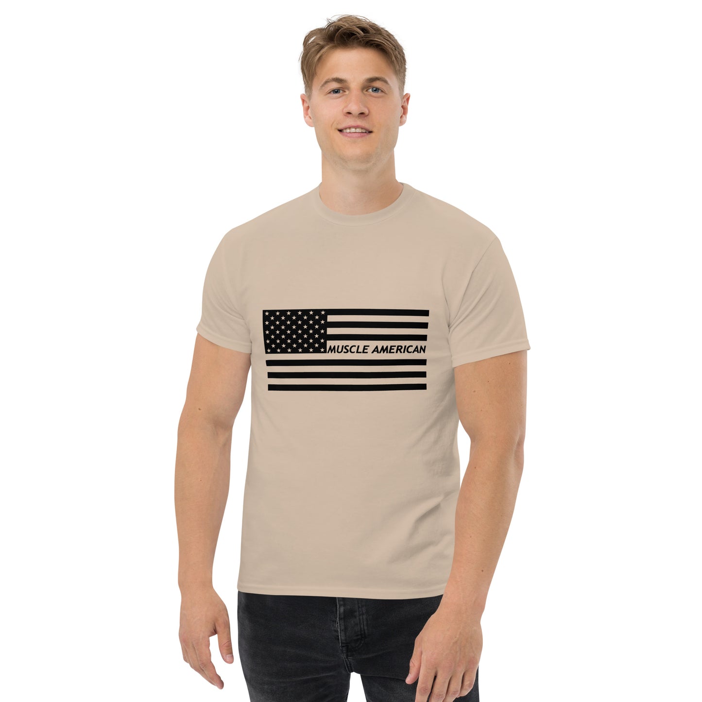 Men's Classic Tee - Black American Flag