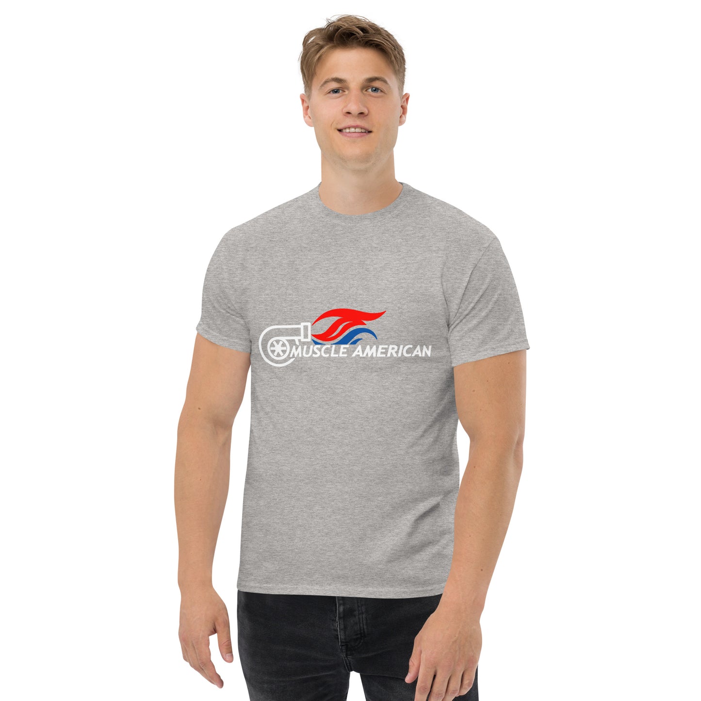 Men's Classic Tee - Muscle American White Lettering