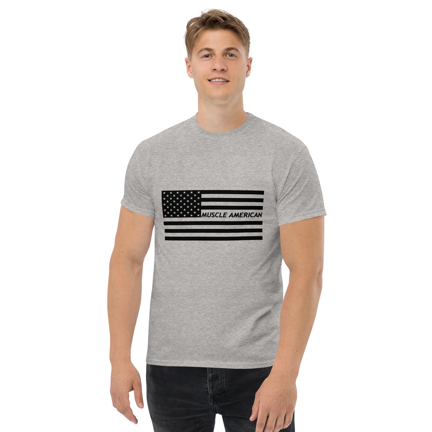 Men's Classic Tee - Black American Flag